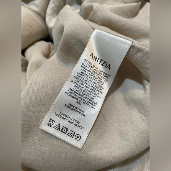 Aritzia Wilfred New Saturn Natural Linen Wrap Midi Dress Size 10 - Picture 10 of 16